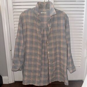 Max Studio Plaid Button-Up Shirt Size Small